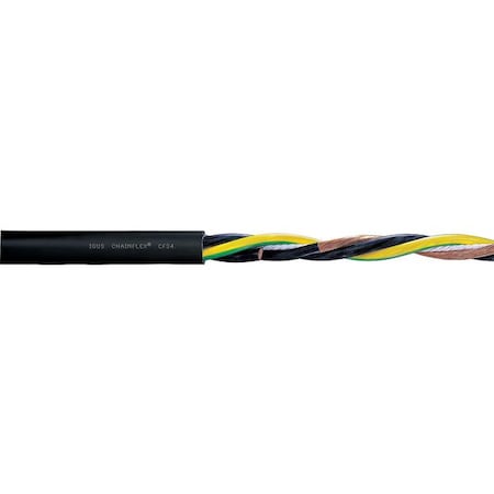 Chainflex Motor Cable, 14 AWG, 4 C, Black, TPR, 1,000 V, Order by the Foot CF34-25-04-1
