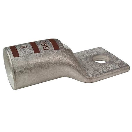 Zoro Select One-Hole Compression Lug, 500 kcmil Max, 1/2 in Stud, Short Barrel, Copper, Brown 24C375