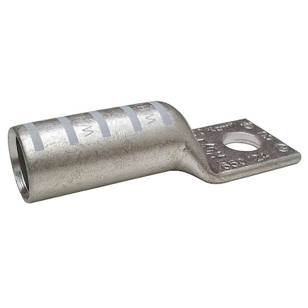 Zoro Select One-Hole Compression Lug, 300 kcmil Max, 1/2 in Stud, Long Barrel, Copper, White 24C333