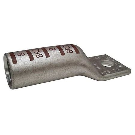 Zoro Select One-Hole Compression Lug, 500 kcmil Max, 1/2 in Stud, Long Barrel, Copper, Brown 24C336