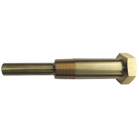 Zoro Select Industrial Thermowell, Lagging, Brass 24C487