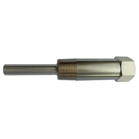 Zoro Select Bimetal Thermowell, Lagging, Brass, 1/2NPSM 24C505