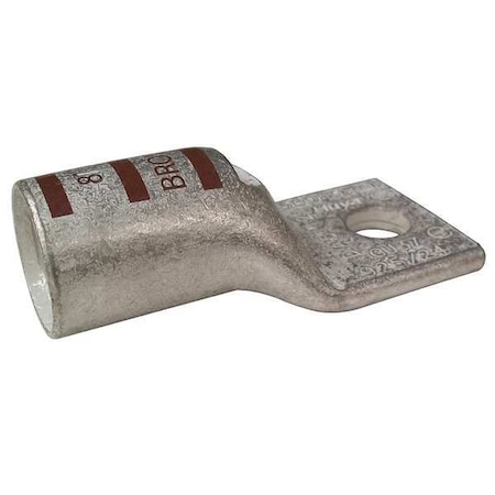 Zoro Select One-Hole Compression Lug, 500 kcmil Max, 3/8 in Stud, Short Barrel, Copper, Brown 24C988