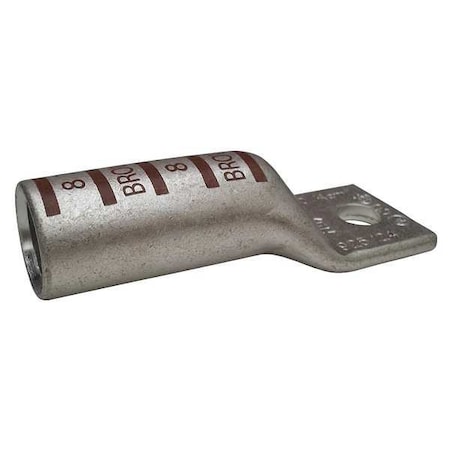 Zoro Select One-Hole Compression Lug, 500 kcmil Max, 3/8 in Stud, Long Barrel, Copper, Brown 24D011