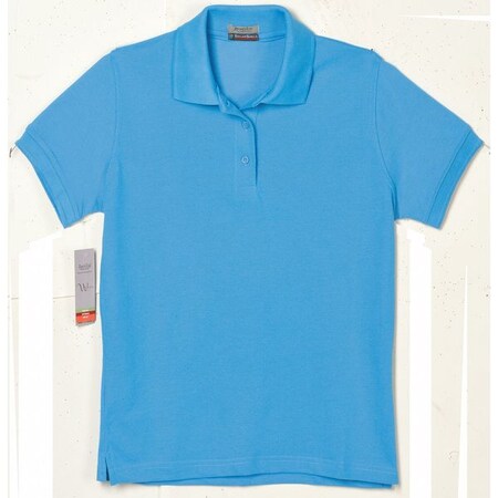 Solar Shield Women's Polo Shirt, 35% Cotton, 65% Polyester, No Pocket(s), Blue, L 3302 L CAROLINA BLUE