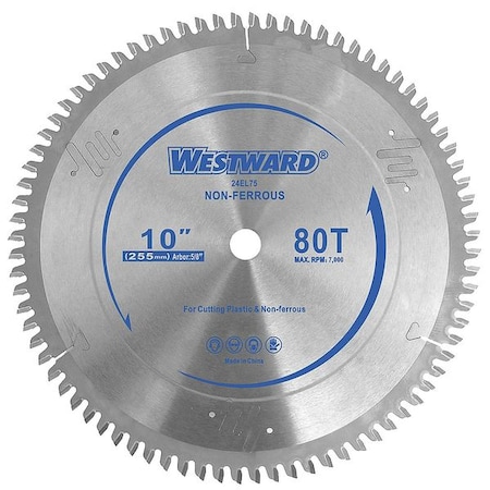 Westward 10", 80-Teeth Circular Saw Blade 24EL75