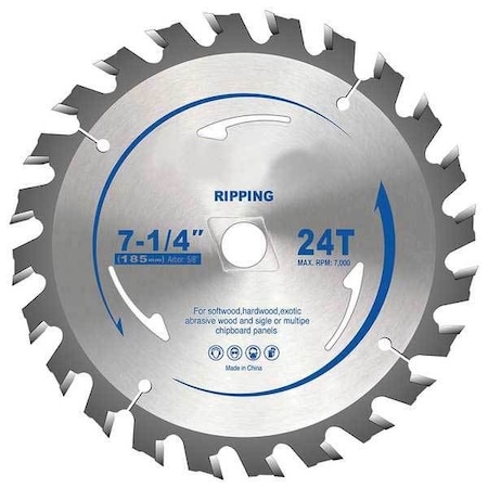 Westward 7-1/4", 24-Teeth Circular Saw Blade 24EL55