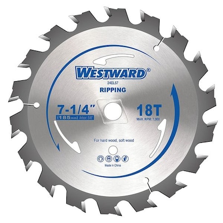 Westward 7-1/4", 18-Teeth Circular Saw Blade 24EL57