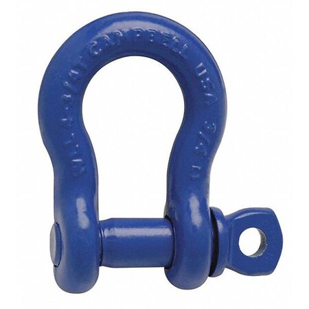 CAMPBELL CHAIN & FITTINGS 1-3/8" Anchor Shackle, Screw Pin, Forged Carbon Steel, Painted Blue 5412205