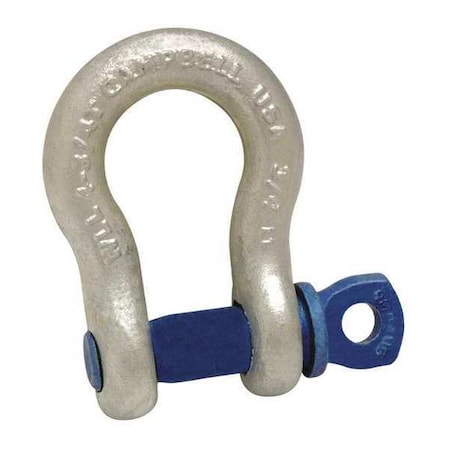 Campbell Chain & Fittings 1-1/4" Anchor Shackle, Screw Pin, Forged Carbon Steel, Galvanized 5412035