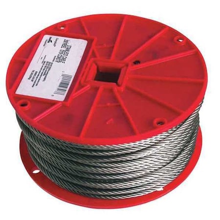 Campbell Chain & Fittings 3/16" 7 x 19 Type 304 Stainless Steel Cable, 250 Feet per Reel 7000626