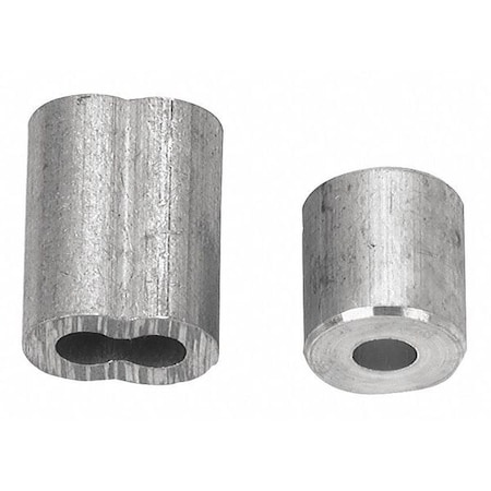 CAMPBELL CHAIN & FITTINGS 3/16" Cable Ferrules (2 pcs) & Stops (2 pcs) Set, Aluminum B7675444