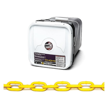 Campbell Chain & Fittings 1/4" Grade 30 Proof Coil Chain, Yellow Polycoat, 75' per Square Pail PD0143426