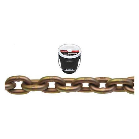 Campbell Chain & Fittings 5/16" Grade 70 Transport Chain, Yellow Chromate, 100' per Round Pail T0510513