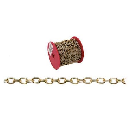 Campbell Chain & Fittings No. 19 Hobby/Craft Oval Link Chain, Brass Plated, 82' per Reel T0711917
