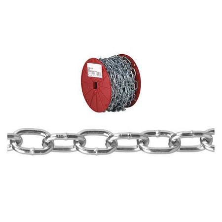 Campbell Chain & Fittings 2/0 Passing Link Chain, Zinc Plated, 50' per Reel T0722957