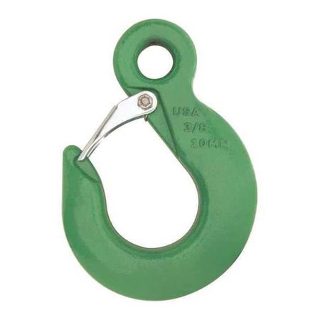 CAMPBELL CHAIN & FITTINGS 9/32"-5/16" Cam-Alloy® PL Eye Sling Hk w/Latch, Grade 100, Painted Grn 5646495PL