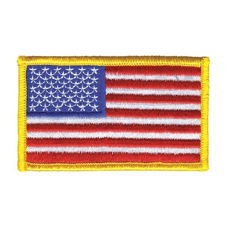 Heros Pride U.S. Flag, Embroidered Patch, Medium, Gold 0001HP