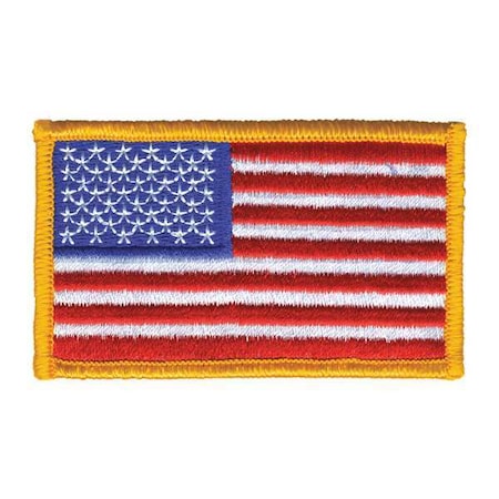 Heros Pride Embroidered Patch, U.S. Flag, Dark Gold 0003HP