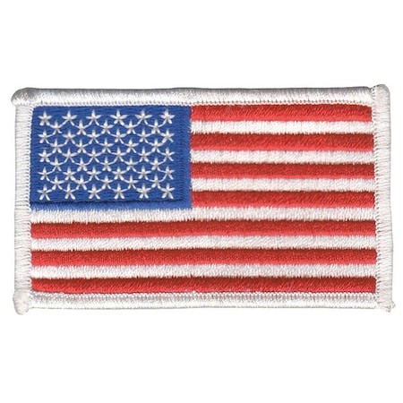 Heros Pride U.S. Flag, Embroidered Patch, White, 3-3/8 in x 2 in 0005HP