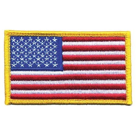 Heros Pride Embroidered Patch, U.S. Flag, Medium Gold 0002