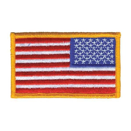 Heros Pride Embroidered Patch, U.S. Flag, Dark Gold 0038