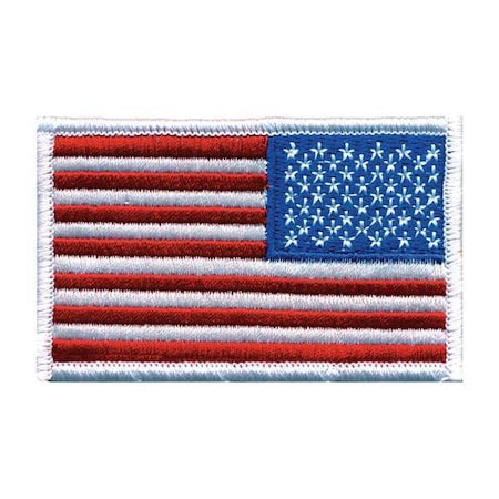 Heros Pride Embroidered Patch, U.S. Flag, White 0039