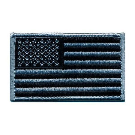 Heros Pride Embroidered Patch, U.S. Flag, Silver/Black 0042