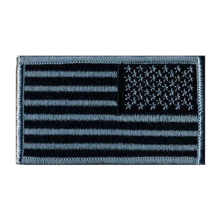 Heros Pride Embroidered Patch, U.S. Flag, Silver/Black 0044