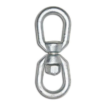 Campbell Chain & Fittings 3/16" Eye & Eye Swivel, Forged, Galvanized T9630335