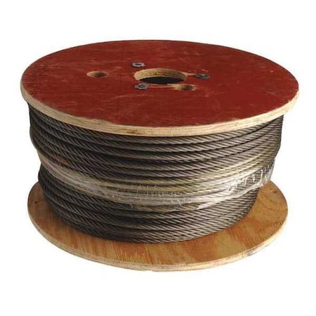 CAMPBELL CHAIN & FITTINGS 1/2" 6 x 19 Fiber Core Wire Rope, Rust Prohibitive, 250 Feet per Reel 7008427