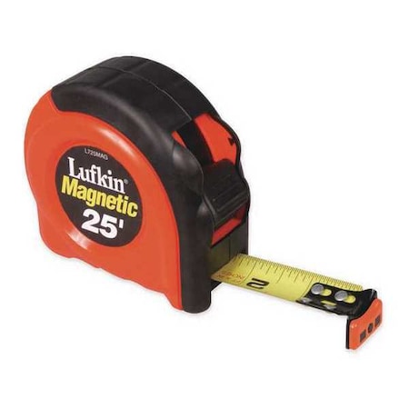 Crescent Lufkin 1" x 8m/26' 700 Series Magnetic SAE/Metric Yellow Clad Tape Measure L748MAG