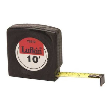 Crescent Lufkin 1/2" x 10' Mezurall Black Case Yellow Clad Economy Power Return Tape Measure Y8210