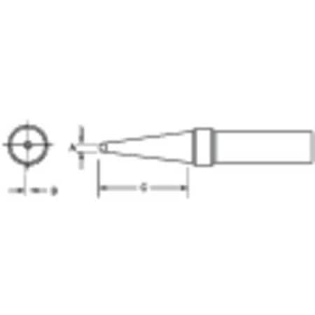 Weller .047Inx.62Inx800 Pt Ser Conical Flat TPTF8