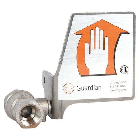 Guardian Equipment Ball Valve, Stainless Steel, Silver, For Use With, Eyewash, Shower with Eyewash AP620111H