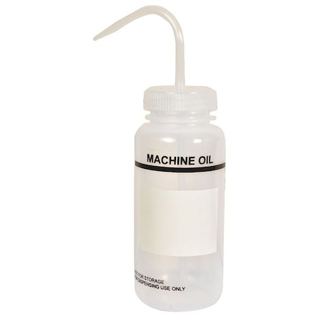 LAB SAFETY SUPPLY Translucent, Wash Bottle 16 oz., 6 Pack, Labware Imprinting: Machine Oil 24J914