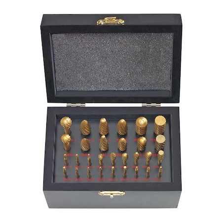 Ingersoll-Rand Carbide Burrs Set, 30 Piece M30TiN
