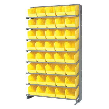 Quantum Storage Systems Steel Pick Rack, 12 in D x 64 in H x 36 in W, 8 Shelves, Yellow QPRS-202YL