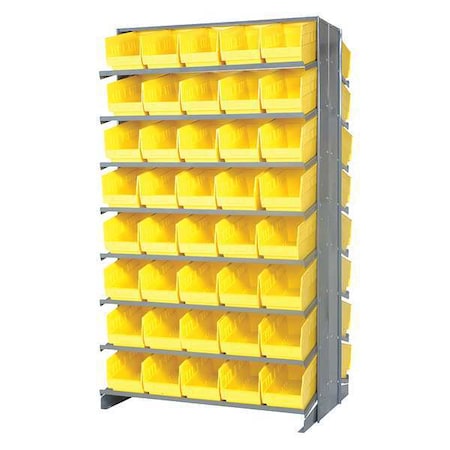 Quantum Storage Systems Steel Pick Rack, 24 in D x 64 in H x 36 in W, 16 Shelves, Yellow QPRD-202YL