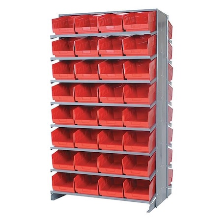 Quantum Storage Systems Steel Pick Rack, 36 in W x 64 in H x 24 in D, 16 Shelves, Gray QPRD-207RD