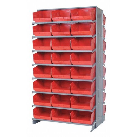 Quantum Storage Systems Steel Pick Rack, 36" W x 60" H x 24" D, 16 Shelves, Gray QPRD-209RD
