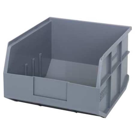 Quantum Storage Systems Shelf Storage Bin, Polypropylene, Gray, 7 in H, 11 in W, 12 in L SSB425GY