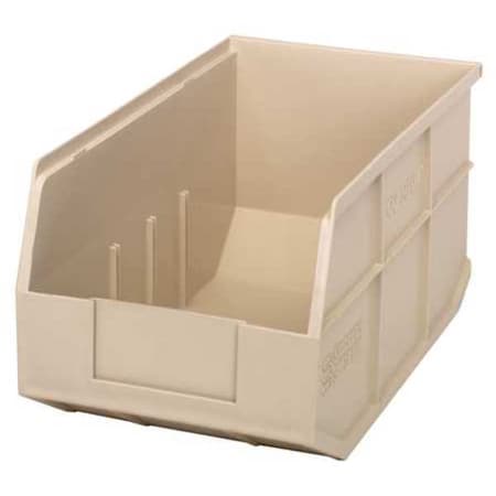 Quantum Storage Systems Shelf Storage Bin, Polypropylene, Ivory, 7 in H, 8 1/4 in W, 14 in L SSB443IV