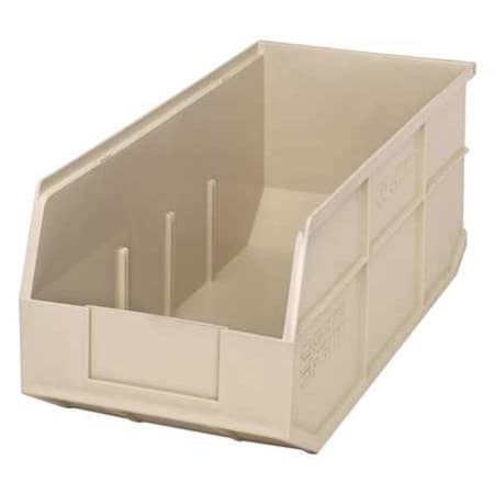 Quantum Storage Systems Shelf Storage Bin, Polypropylene, Ivory, 7 in H, 8 1/4 in W, 18 in L SSB463IV