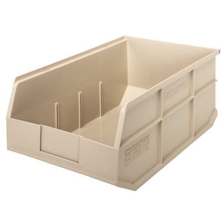 Quantum Storage Systems Shelf Storage Bin, Polypropylene, Ivory, 7 in H, 11 in W, 18 in L SSB465IV