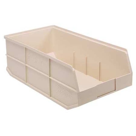 Quantum Storage Systems Shelf Storage Bin, Polypropylene, Ivory, 7 in H, 11 in W, 20 1/2 in L SSB485IV