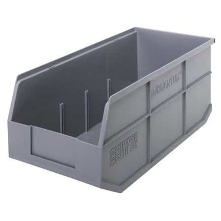 Quantum Storage Systems Shelf Storage Bin, Polypropylene, Gray, 7 in H, 8 1/4 in W, 18 in L SSB463GY