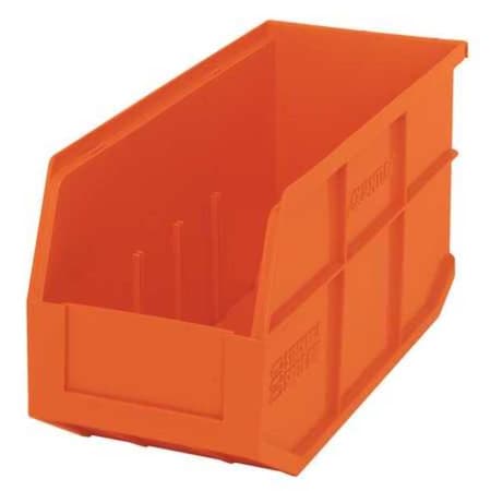 Quantum Storage Systems Shelf Storage Bin, Polypropylene, Orange, 7 in H, 6 in W, 14 in L SSB441OR