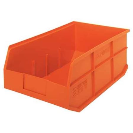 Quantum Storage Systems Shelf Storage Bin, Polypropylene, Orange, 7 in H, 11 in W, 18 in L SSB465OR