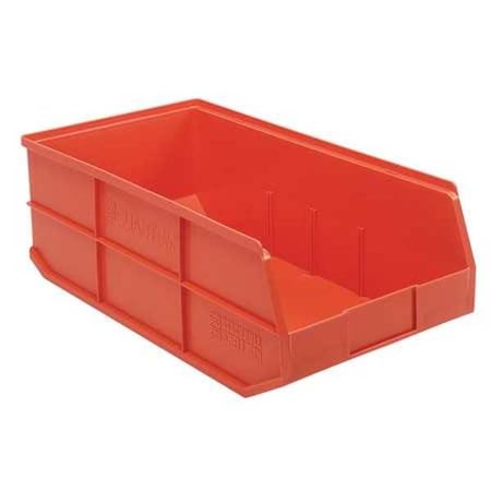 Quantum Storage Systems Shelf Storage Bin, Polypropylene, Orange, 7 in H, 11 in W, 20 1/2 in L SSB485OR